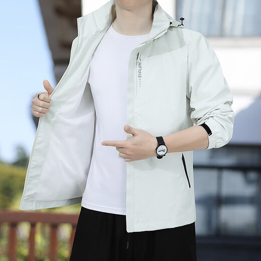 Jacket Men's Jacket Autumn and Winter Clothes Men's Three-in-One Jacket Hooded Loose Sports Workwear Top Men's Jacket Black 2XL