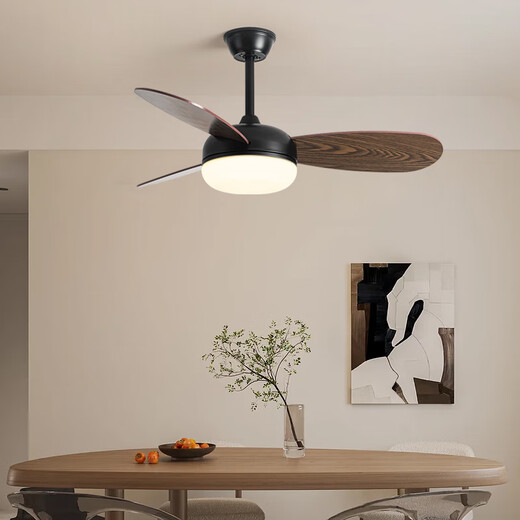 Wetter Schaufel moderne einfache Kinderzimmer kleiner Ventilator Leuchtdüter Nachahmung Holz Getreide Haushalts Schlafzimmer Esszimmer Deckenlüfter Licht Frequenzumwandlung Stille Lüfter Lichtfrequenzumwandlung 42-684a Grau - Holzblatt Hanging Stange Volles Spektrum + Lichtumwandlung Fernbedienung Fernsteuerung