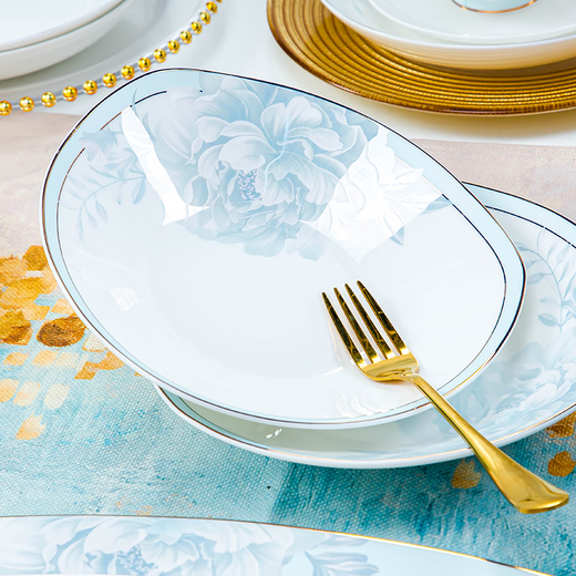 Yunzhihe bowl and dish set household 2025 new high-looking Jingdezhen tableware set new wedding housewarming gift