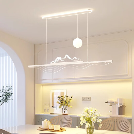 
Laiqi Restaurant Chandelier Modern Simple Creative Snow Mountain Restaurant Chandelier 2025 New Full Spectrum Eye Protection Dining Room Bar Light CX759 White Snow Mountain + 100CM + 48W Wuji Remote Control + Support Xiaoai Classmate Control