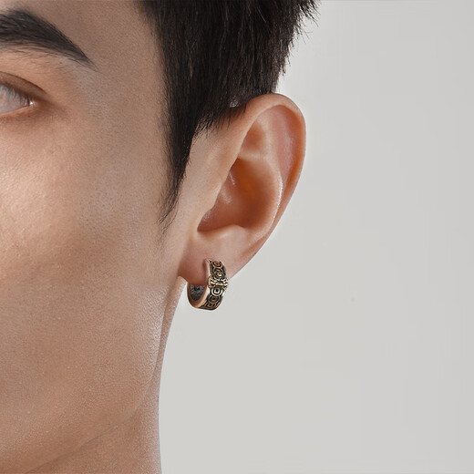 IDEAGEMER925 Silver Pixiu Earrings Men's Original Niche Design Earrings Retro Personality Trendy Cool Handsome Men's Earrings Pixiu Earrings Single