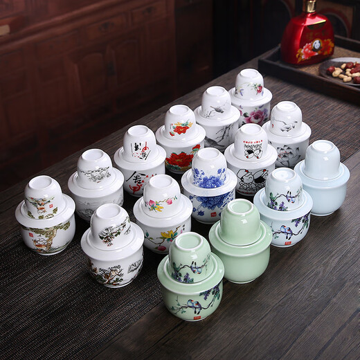 Enshousu wine set set hot wine jug household wine divider ceramic wine warmer Chinese spirits yellow wine white wine cup hot wine jug Fulu Shuangquan two liang