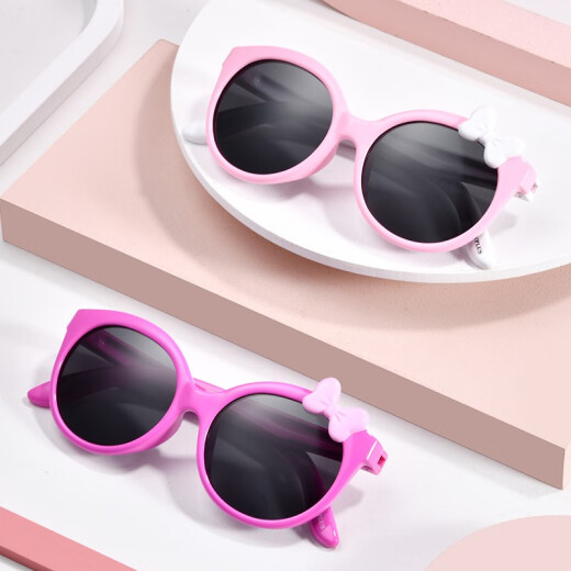 Disney (Disney) children's sunglasses for men and women, children's sunglasses, children's anti-UV Children's Day gift glasses 7C4 pink