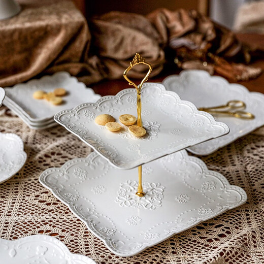 Jiayi Kitchen Decorative Dessert Table Display Rack Ornaments European Cold Dinner Tea Break Table Dessert Tray Afternoon Tea Dessert Rack Six-piece Set