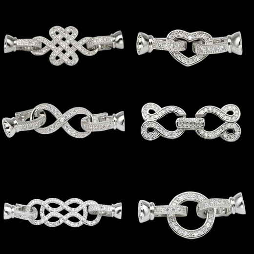 Yujingji Fat Donglai same style 18K gold pearl necklace button head button accessories buckle connecting buckle buckle versatile hand-fixed E style gold color