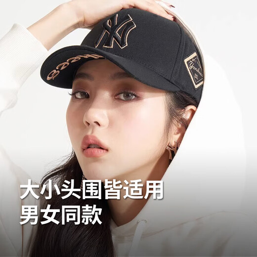 MLB帽子男女刺绣硬顶棒球帽运动四季遮阳帽3ACP8501N-50GOS-F/金色