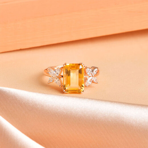 JOLEE ring S925 silver citrine ring colored gemstone light luxury one-size-fits-all jewelry gift for women, one item and one certificate
