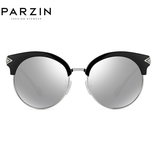 PARZIN (PARZIN) sunglasses men lightweight TR90 material retro half frame couple style sunshade driving sunglasses women PZ9889 black frame reflective film mercury sheet