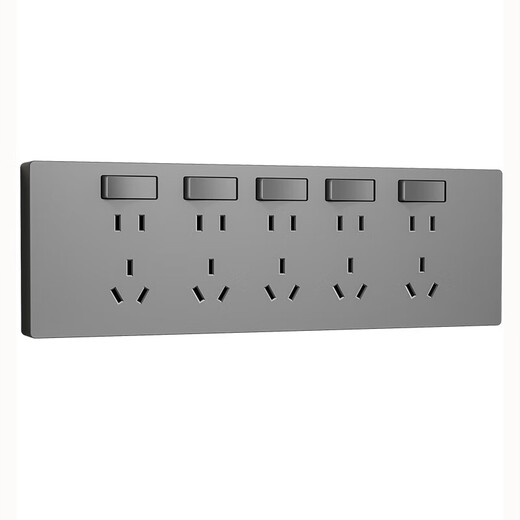 International electrician type 86 concealed expansion socket household wall multi-function 250V extension expansion panel kitchen with switch-free plug-in multi-hole socket starry sky gray-three openings 21 holes expand to the right