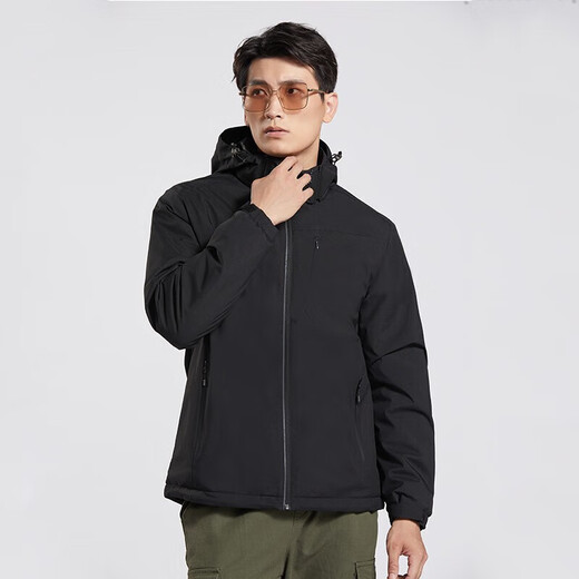 啄木鸟（TUCANO）加绒一体冲锋衣女男单层户外秋冬登山服外套夹克外套保暖软壳风衣 9930A曜石黑-男【纯色】 XL