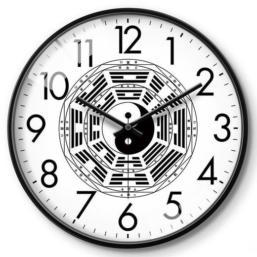 Ziwu Liuzhu Bagua Creative Wall Clock Traditional Chinese Medicine Health Home Clock Beauty Salon SPA Club Silent Wall Clock LQXBK677 Black Needle Black Frame 8 inches (diameter 20 cm)
