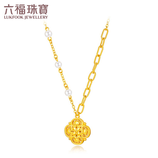 Liufu bijoux fuman héritage quatre chants d'or yun flower floom quatre xi perl colored artisan collace au prix l07g0001ds 6,84 grammes (y compris le coût de la main-d'œuvre 1 047 yuan)