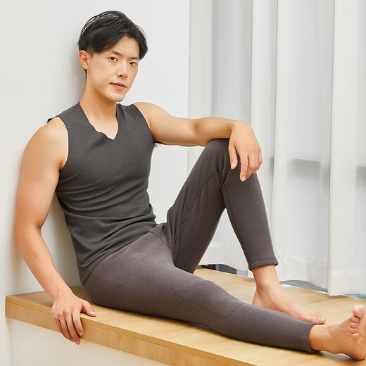 Langsha Thermohose Herren Samtverdickung Herbst und Winter mit Knieschützern große Größe Slim Fit kältebeständige Wollhose Herren Baumwollhose Herbsthose