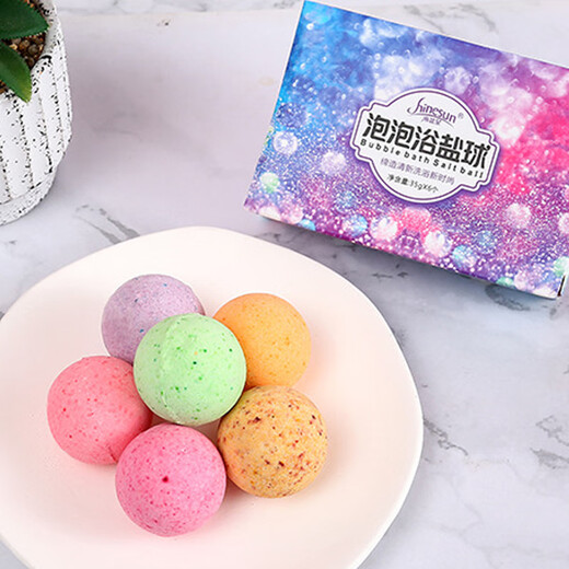 Bo Na Ling Bubble Bath Salt Ball Bath Ball Adult Children Bath Essential Oil Ball Gift Box Bath Bath Ball Bubble Bomb Bubble Bath Salt Ball 30g 6 Pack