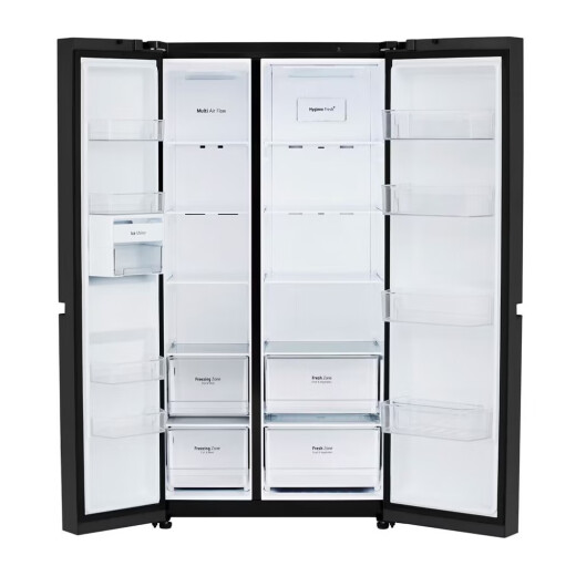 LGLG S652GTW16B Yubing-Serie Doppelter Kühlschrank Creme Weißglas Panel 655L großer Kapazität Kühlschrank