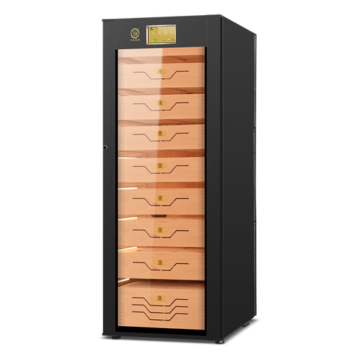 Bulldog cigar cabinet, constant temperature and humidity control, tomato cultivation, ammonia removal, cedar wood bare cultivation box, variable frequency compressor, moisturizing, red wine cabinet, high-end bulldog large capacity fingerprint lock WiFiVC528 VC528PLUS black with fingerprint password lock WiFi