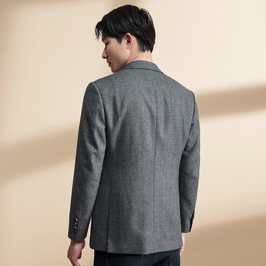 Baoxi Bird Business Casual Single West Coat Wool Formal Clothes West Men's Work Suit EBU227066U Light Silver Gray 44A