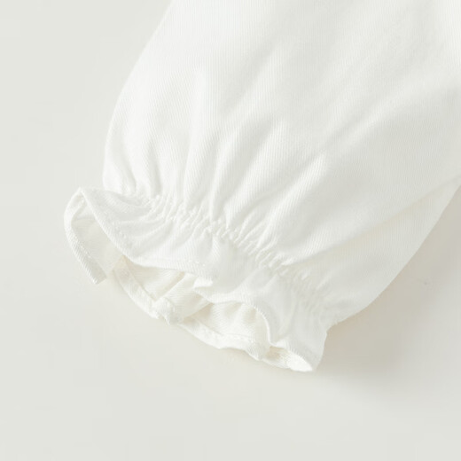 DAVE&BELLA children's long-sleeved shirt cotton girls' top spring new baby shirt children's clothing toddler bottoming shirt white ready in stock 100 cm (recommended height 90-100cm)