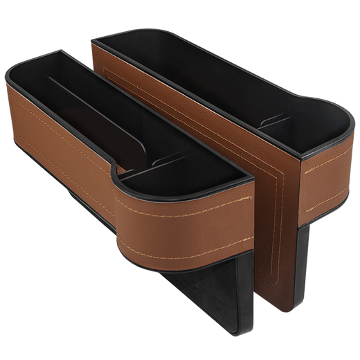 Delipow car seat gap storage box, car seat clip center control rack, mobile phone water cup storage bag, car seat side storage box, brown [main driver]