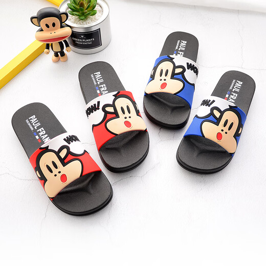 
paul frank big mouth monkey sandals for women in summer, soft and quick-drying floor mopping indoor home sandals for men PF6218 Sky Blue 37 suitable for daily wear 35/36
