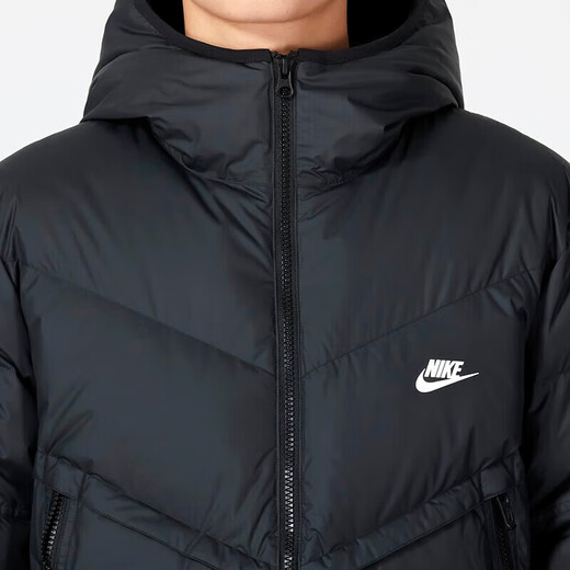 
Nike men's down jacket, winter sportswear, running, fitness, windproof and casual outdoor cold-proof and warm hooded jacket, DV1132-010/black 695 hooded/85% gray duck down M, recommended 120-130Jin [Jin equals 0.5 kg]