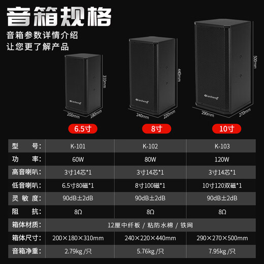 
QIASHENG Chasheng Professional Small and Medium Conference Room Audio Special Wall-mounted Speaker Amplifier Wireless Microphone Combination Home KTV Teaching and Training Audio System Equipment Two Special Prices 10 Inch Conference Audio Set (No Microphone)