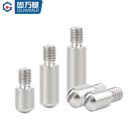 Guwanji 304 stainless steel GB831 single-slotted external thread cylindrical pin headless step screw shaft position pin complete collection 5x5 (M4x6) [5 pieces] round head