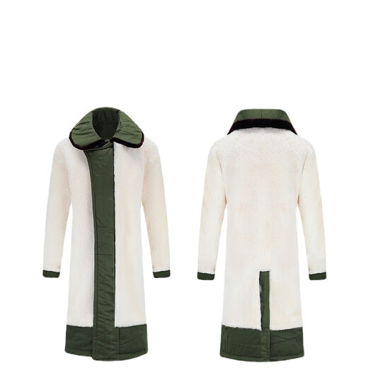 Jihua 3505 Wool Military Coat Men's Long Sheepskin Coat Winter Duty Clothes Cold Storage Cold Warning Clothes Labor Protection Clothes Military Cotton Jackets Black Disassembly Model (Imported Sheep Shear) Special Fur Small Size 130 Jin Jin is equal to less than 0.5 kg