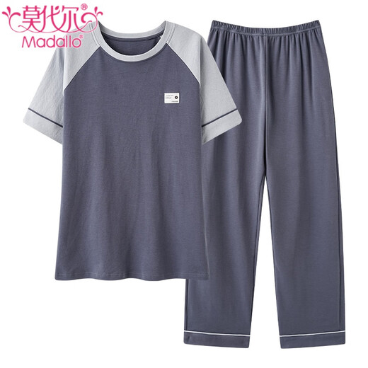 Pyjamas de couple en coton pur modal pour les femmes en été mince pantalon à manches courtes pour hommes et femmes avec coussinets intégrés pour les vêtements à domicile n13601 hommes 13301 femmes 2xl hommes