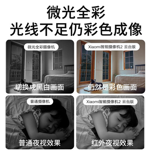 小米（MI）摄像头2云台版2.5K家用400W像素红外夜视智能宠物儿童360°监控器摄像机双向语音婴儿看护器 智能摄像机2 云台版+64g高速内存卡