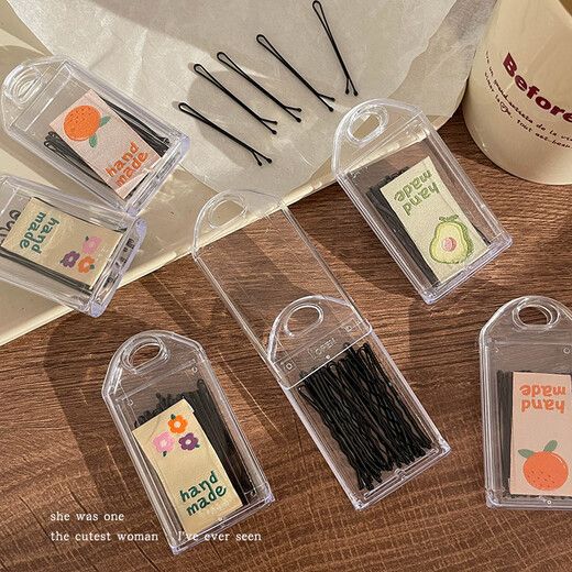 Morning star black wavy one-word clip side bangs hairpin for women with broken hair on the back of the head small clip hair fixed hairpin headwear one-word clip 30 pieces