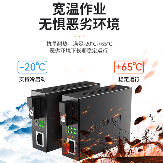 Shengwei BGH120TX fiber optic transceiver 100M single mode single fiber photoelectric converter SC interface 20KM kilometers one pair