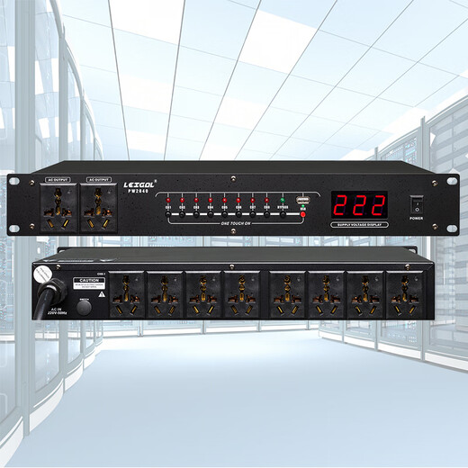 LEIGAL sequential power manager filtered high power 220V with air switch voltage display KTV stage villa household power protection controller power sequencer 10-way 20KW power sequencer without filter-PW2040.