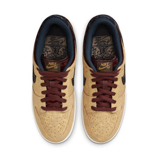 耐克（NIKE）官方 SB DUNK LOW PRO 男/女滑板鞋FZ1278 200天体金/黑/暗队红/军械深海 40.5