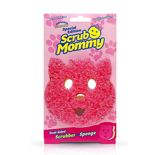 Likuai Smiley Classic Dad Magic Cleaning Wipe Kitchen Powerful Decontamination Wipe Sponge Dishwashing Wipe Imported from the United States Pink Kitten Double Sided