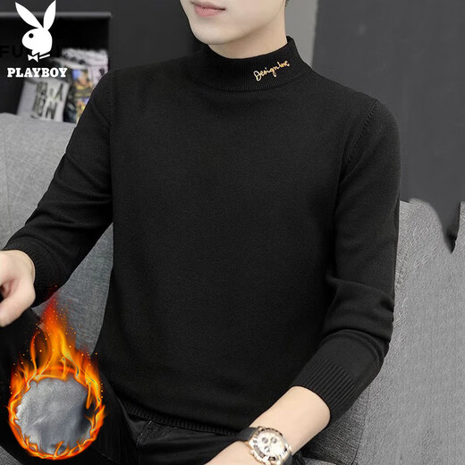 Playboy (PLAYBOY) sweater men's half turtleneck jacket men's winter sweater men's base warm men's line clothes
