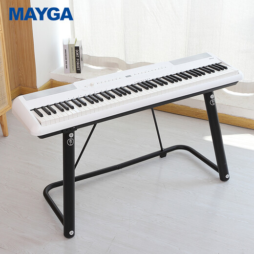 MAYGA MP-100C portable 88-key heavy hammer keyboard for adults and children home digital electric piano White MP-100 headplate + single pedal + U-shaped metal frame