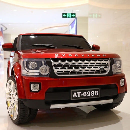 Ai Tong Children's electric car can take a double four-wheel off-road toy car for men and women and children toy car charging remote control four-wheel drive children's car Red dual-wheel drive superwei 12V/remote control/swing