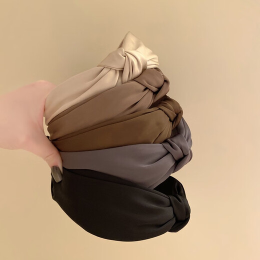 Mr. Ouyang's hairband women's hairpin-like headband high skull headwear 2025 new style hairband knotted wide-brimmed hairband hair accessories A205 black A23-108