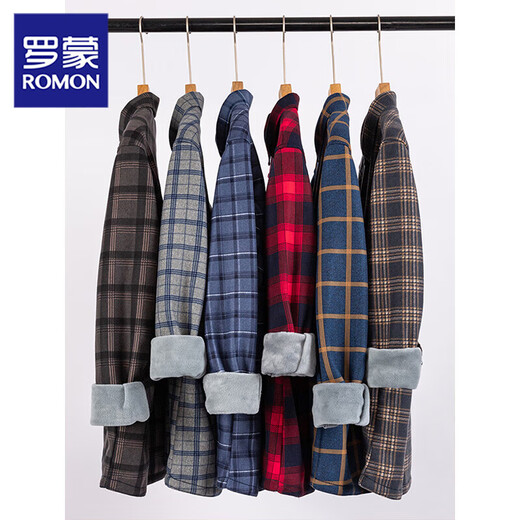
Lomon plaid shirt men's 2025 winter warm plus velvet thickened long-sleeved shirt middle-aged and elderly casual daddy top 1XM21/BN08-9903 [adding plus velvet thickened] XL