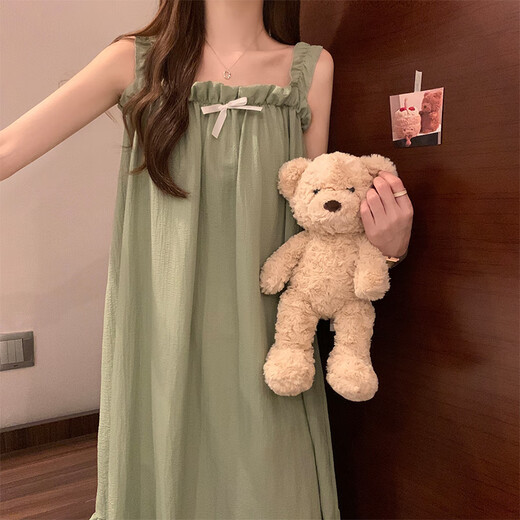 旭杉斯睡衣女吊带公主风吊带睡裙女款带胸垫夏天季甜美少女风睡衣宽松孕 9274 小动物带胸垫 XL 175(X)