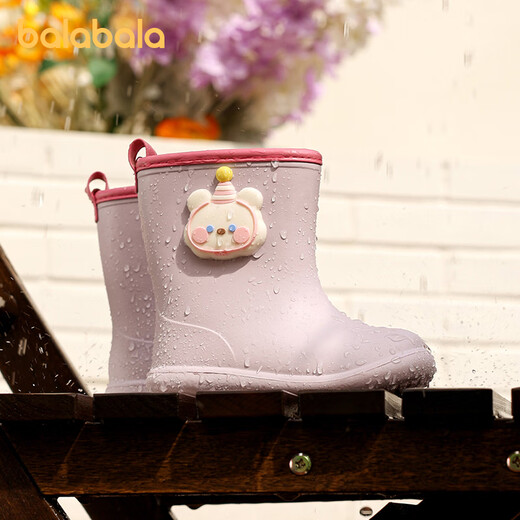 Balabala Kinderregenstiefel Abdeckung für Jungen und Mädchen wasserdichte Baby Niedliche Wasserschuhe Nicht-rutschfeste Verschleiß-resistente verdickte Gummischuhe für Kinderregenstiefel
