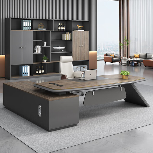 Wills Jia boss desk executive desk simple modern atmosphere president desk office desk single manager desk and chair combination set 2.4 meters boss table + side cabinet