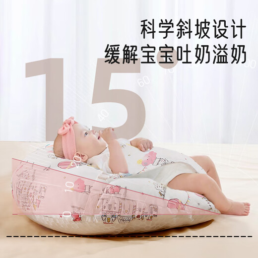 Aiboshi baby slope pillow baby relieves vomiting and overflowing milk artifact newborn lying feeding pillow lying down pillow Cute rabbit S707