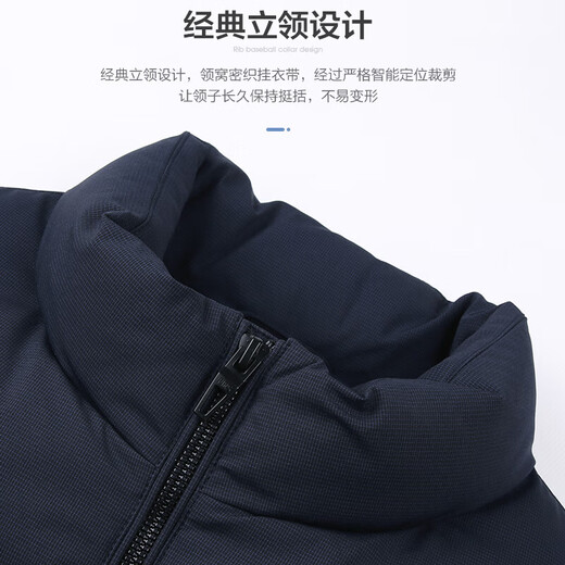 Shanshan (FIRS) Gänse-Velvet-Standkragen Down Jacke für Männerweste im Winter Neue warme, elastische, verdickte Kaderjacke 727 Dunkelblau S (165)