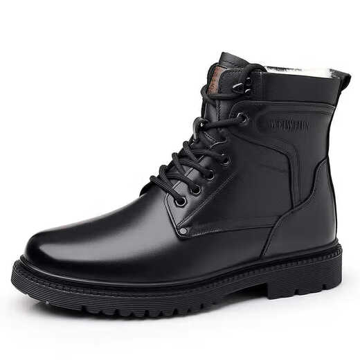 Special Forces Toy Gun 3513 Cruiser Herrenschuhe Taktische Kampfstiefel Winter High-Top Pure Woll Military Hook Baumwolllederschuhe 3519 Wolle schwarz 39
