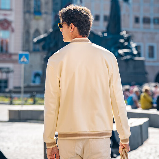 M. BU BU Silhouette Collier de baseball veste en tricot de haut et d'automne Nouveau KT15692 YAMI APRICOT 2XL (185) KT15692