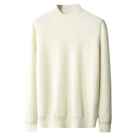 
Ordo City pure cashmere sweater men's half turtleneck solid color loose sweater pullover knit sweater autumn and winter light beige l