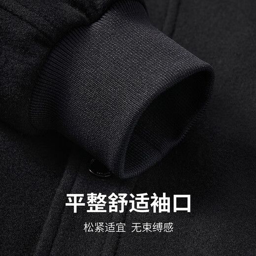 Dances with Wolves 52% sheep wool fashionable baseball uniform woolen woolen jacket men's jacket 001 black 170