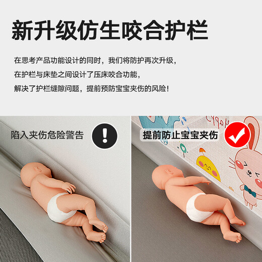 
Shangyingbao Bed guardrail bed fence baby baffle baby anti-fall and anti-clip three-sided installation bed rail vertical lifting and three-sided combination Doudouxiang 28-stage [thickened anti-slit style] Three-sided installation 1.8+2.0+2.0 meters